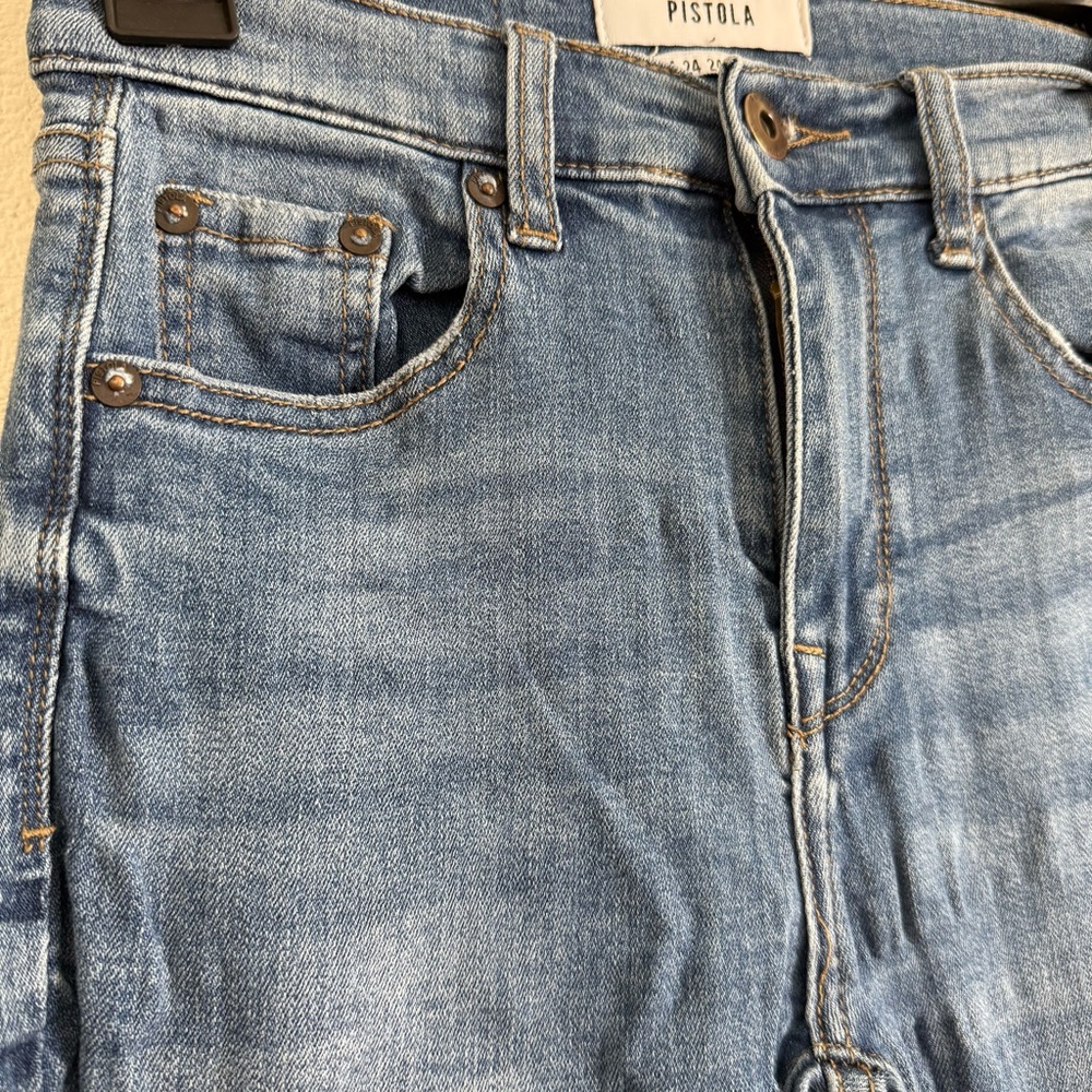 Pistola High-Rise Skinny w/ Medium Blue Wash and Raw Edge Hem (Box F) - Picture 3 of 10